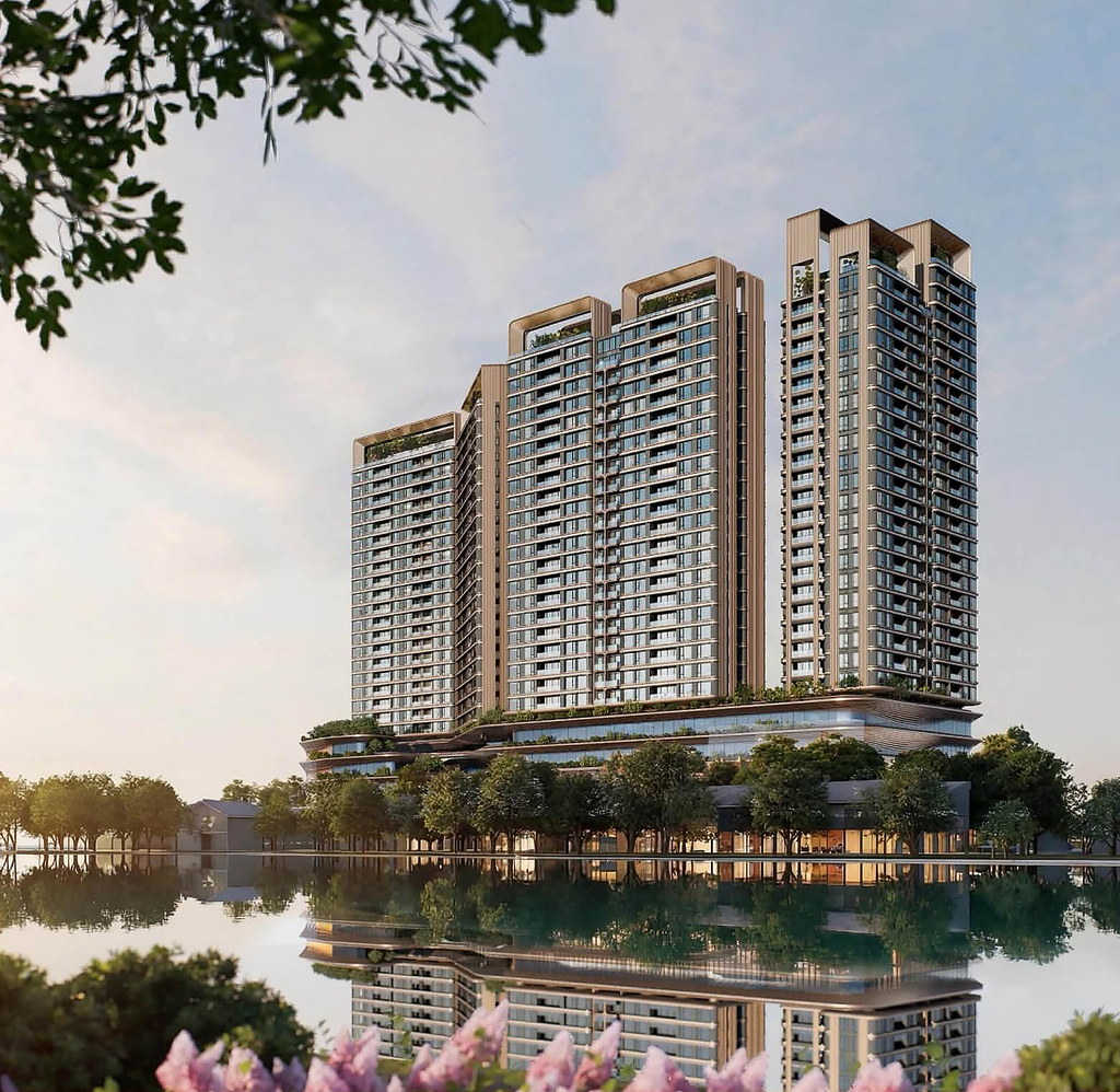 Phối cảnh tòa căn hộ cao tầng dự án Sứ Heritage bên hồ điều hòa, TP. Hải Dương