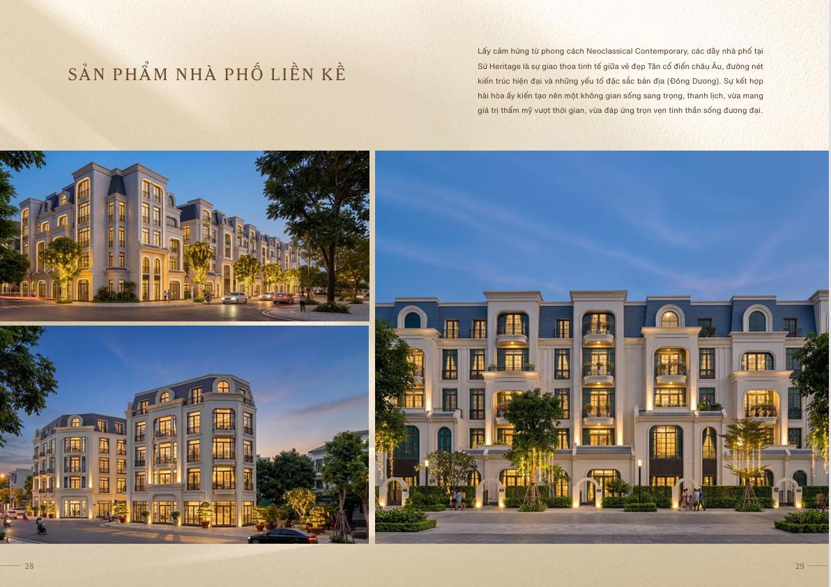 Sản phẩm nhà phố liền kề Sứ Heritage